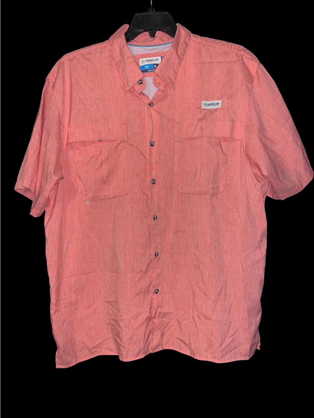 Magellan Outdoors Men's Coral Short-Sleeve Button-Up Fishing Shirt